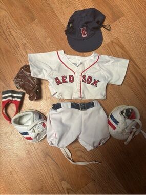 Build-A-Bear White & Navy Red Sox Baseball Outfit